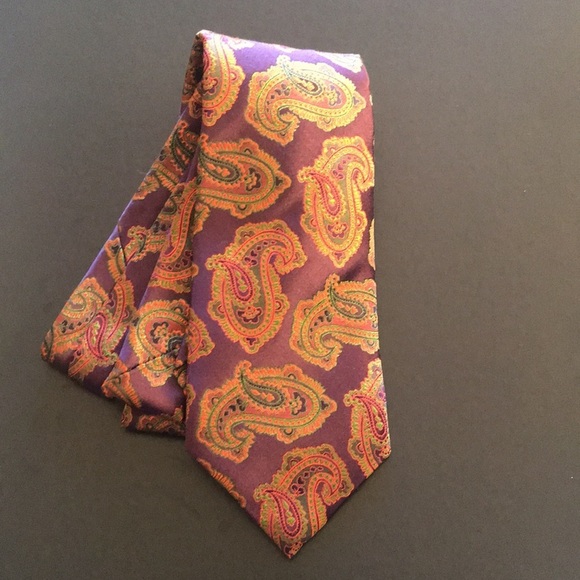 David Donahue silk tie woven inItaly handmade in USA paisley print - Picture 7 of 7